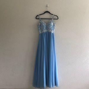 Baby blue long prom/ bridesmaid dress